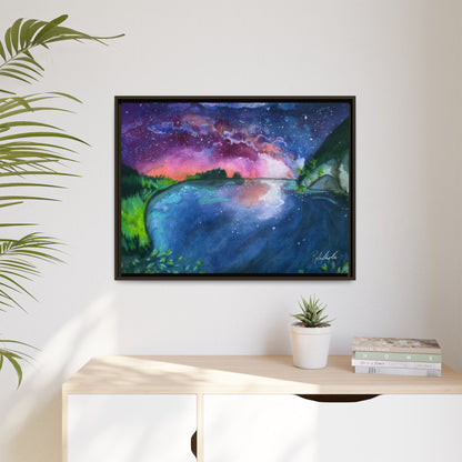 Watercolor Sunset Lake Framed Wall Art