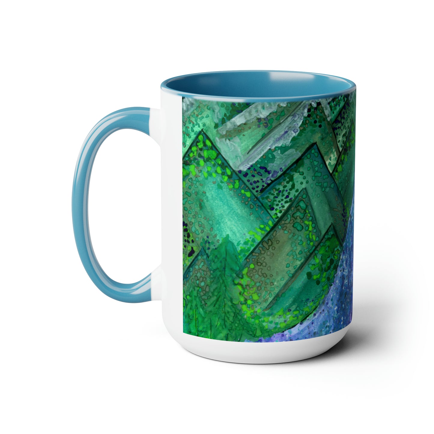 Mountains Two-Tone Coffee Mugs, 15oz