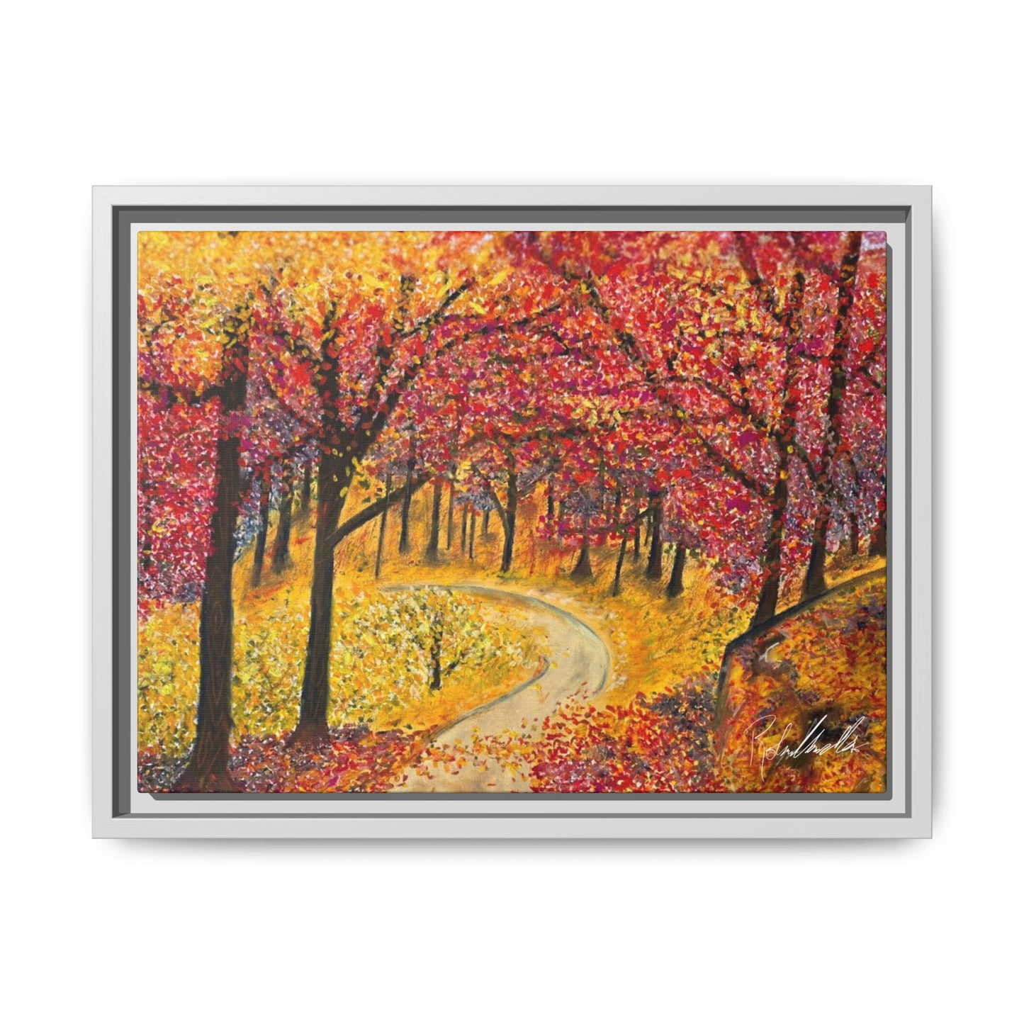 Vibrant Fall Forest Framed Wall Art