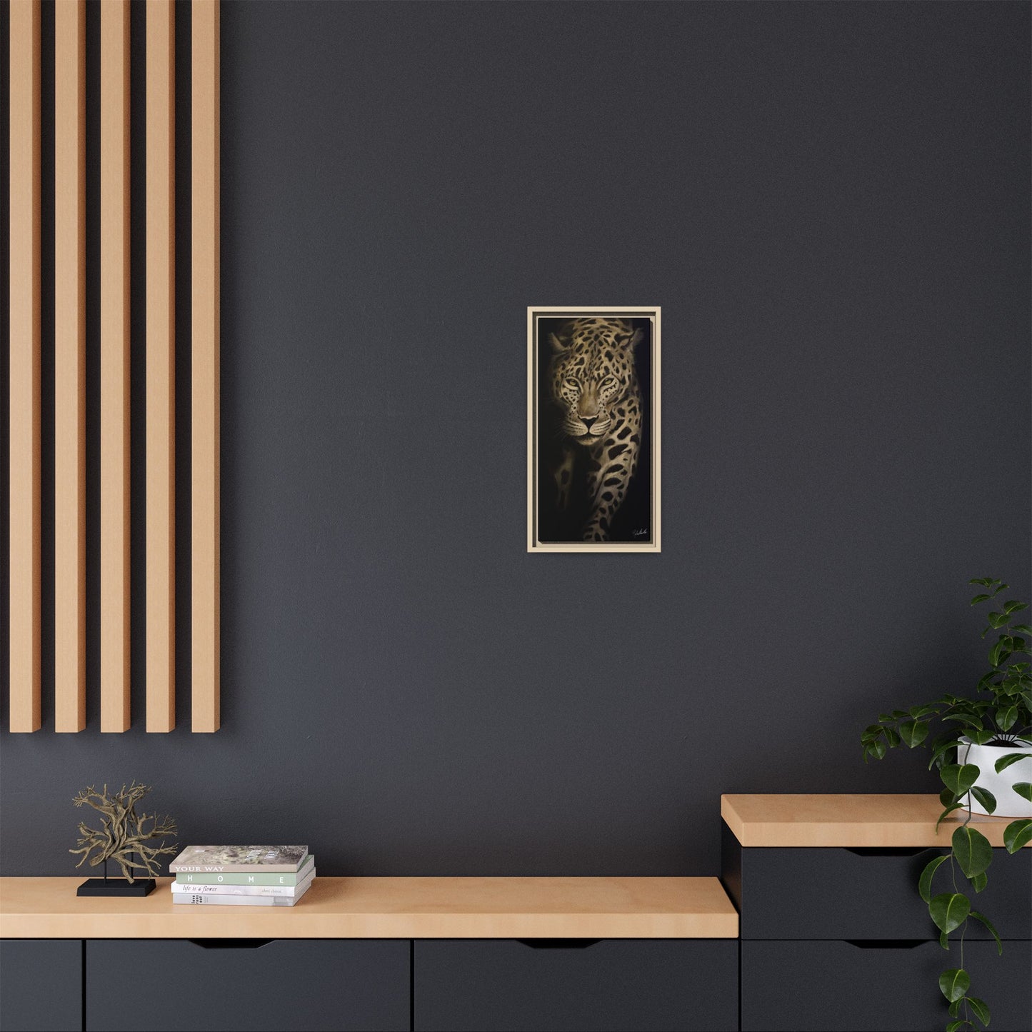 Leopard at Night Framed Wall Art