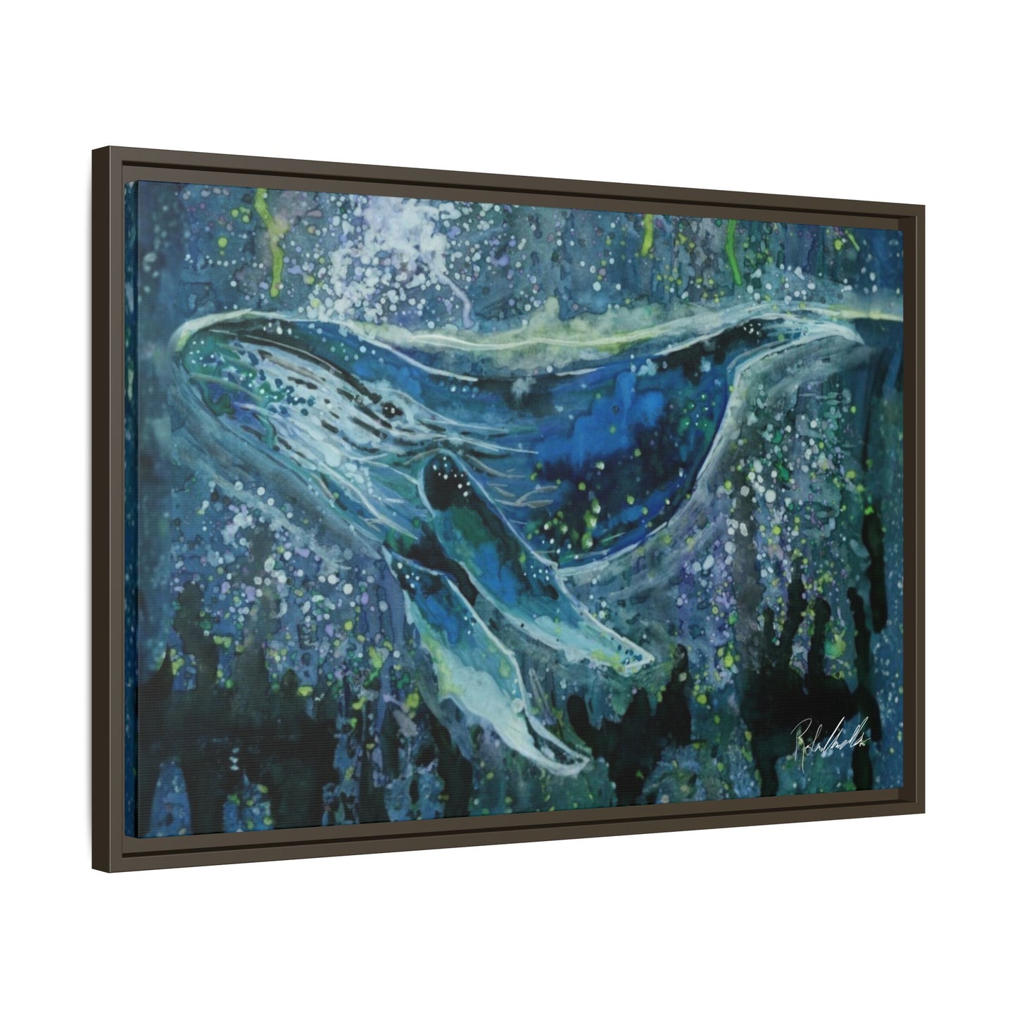 Watercolor Whale Framed Wall Art