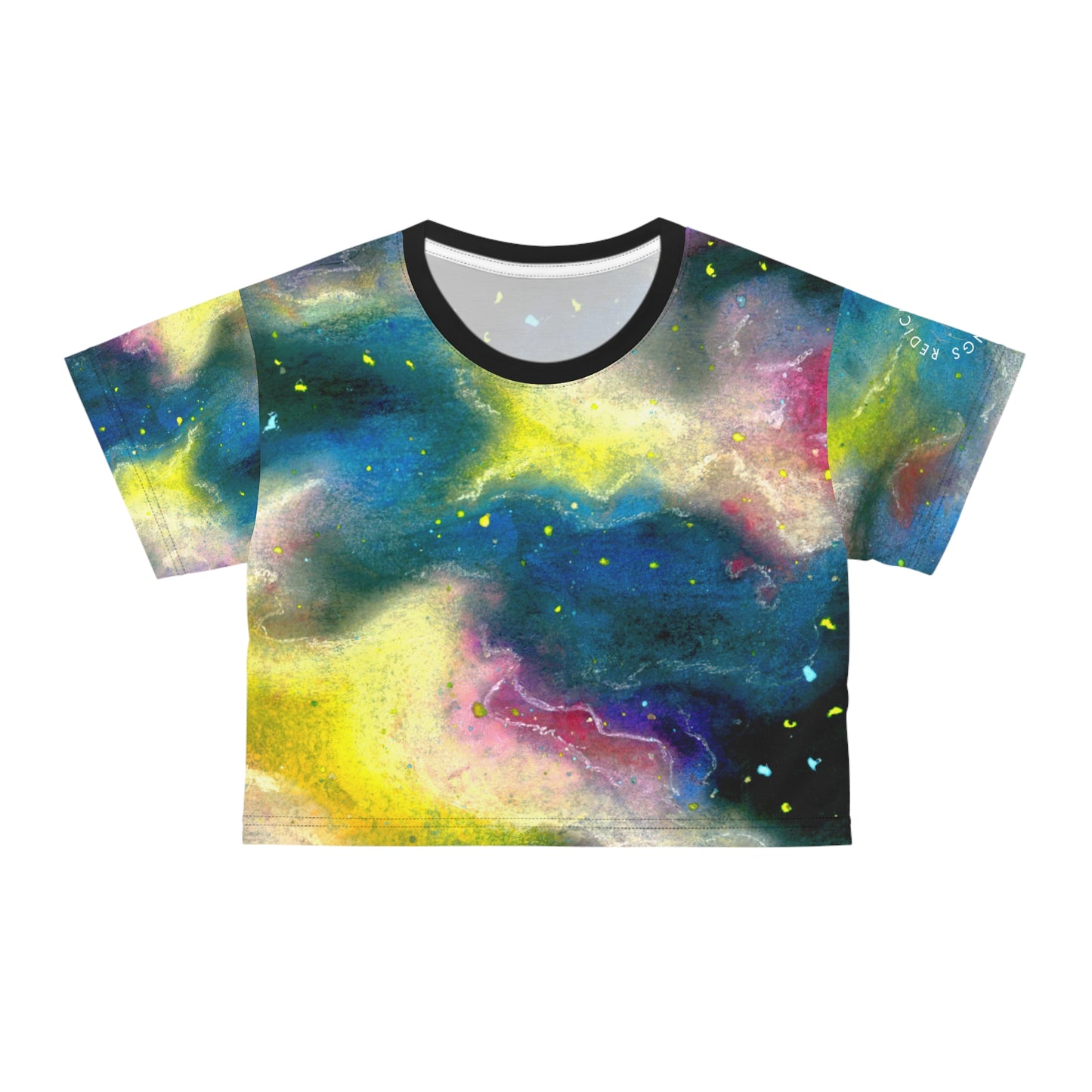 Galaxy Nebula Crop Tee — Colorful Cosmic All-Over Print