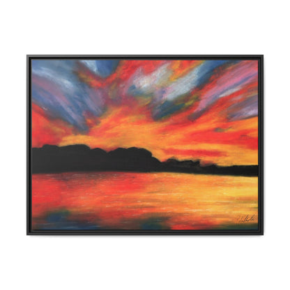 Sunset Over The Lake Framed Wall Art