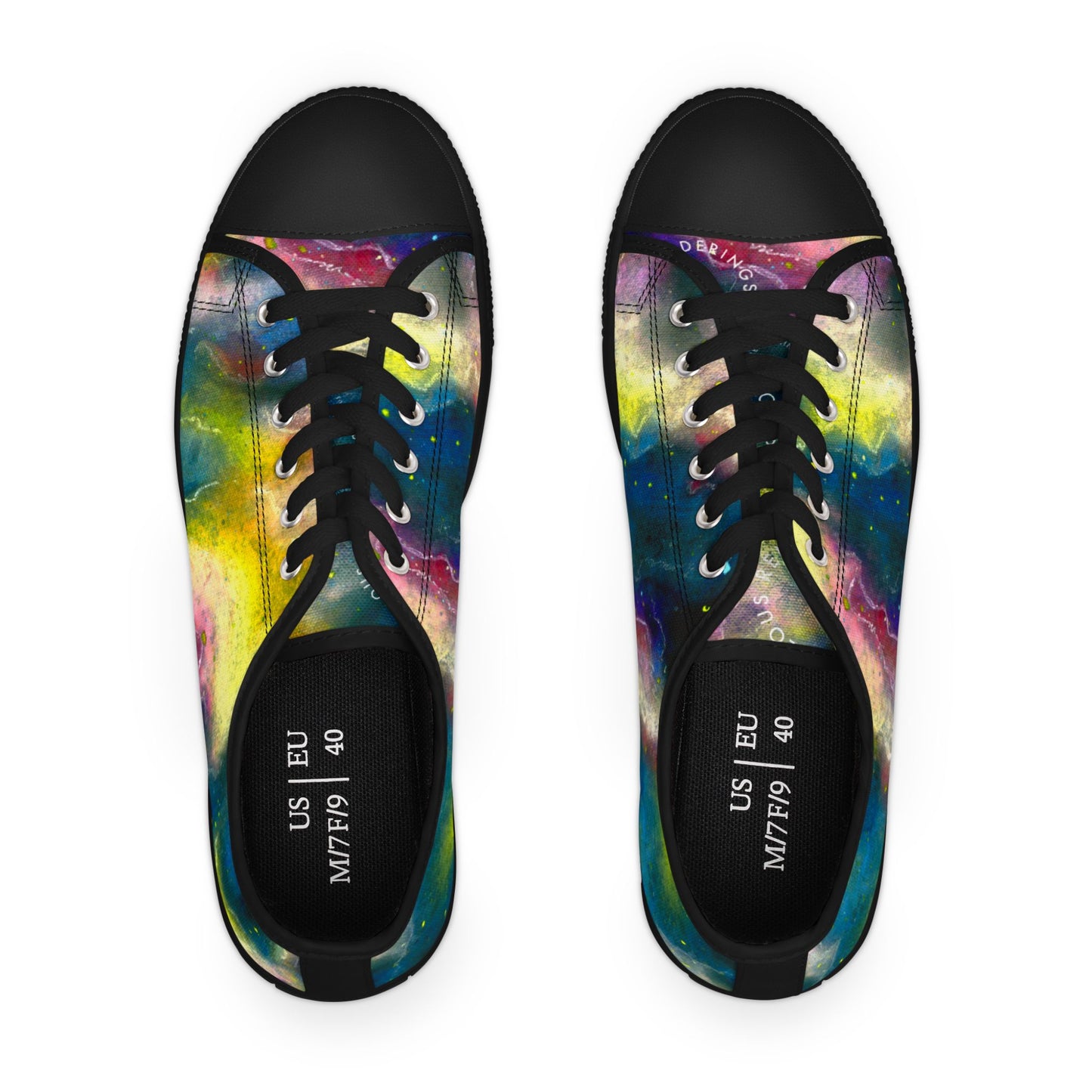 Galaxy Watercolor Low Top Sneakers — Women’s Colorful Space Print Shoes