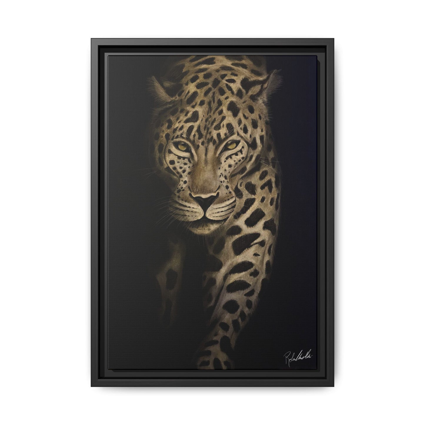 Leopard at Night Framed Wall Art