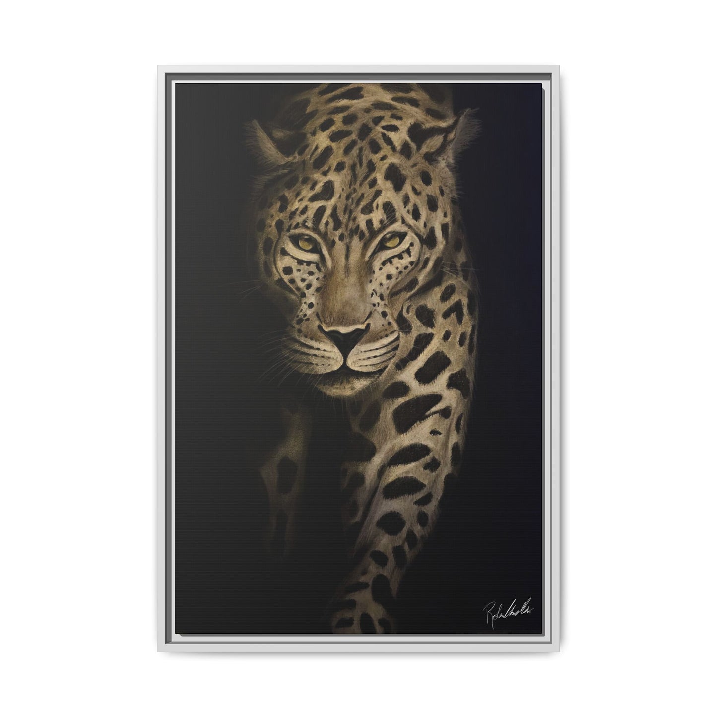 Leopard at Night Framed Wall Art