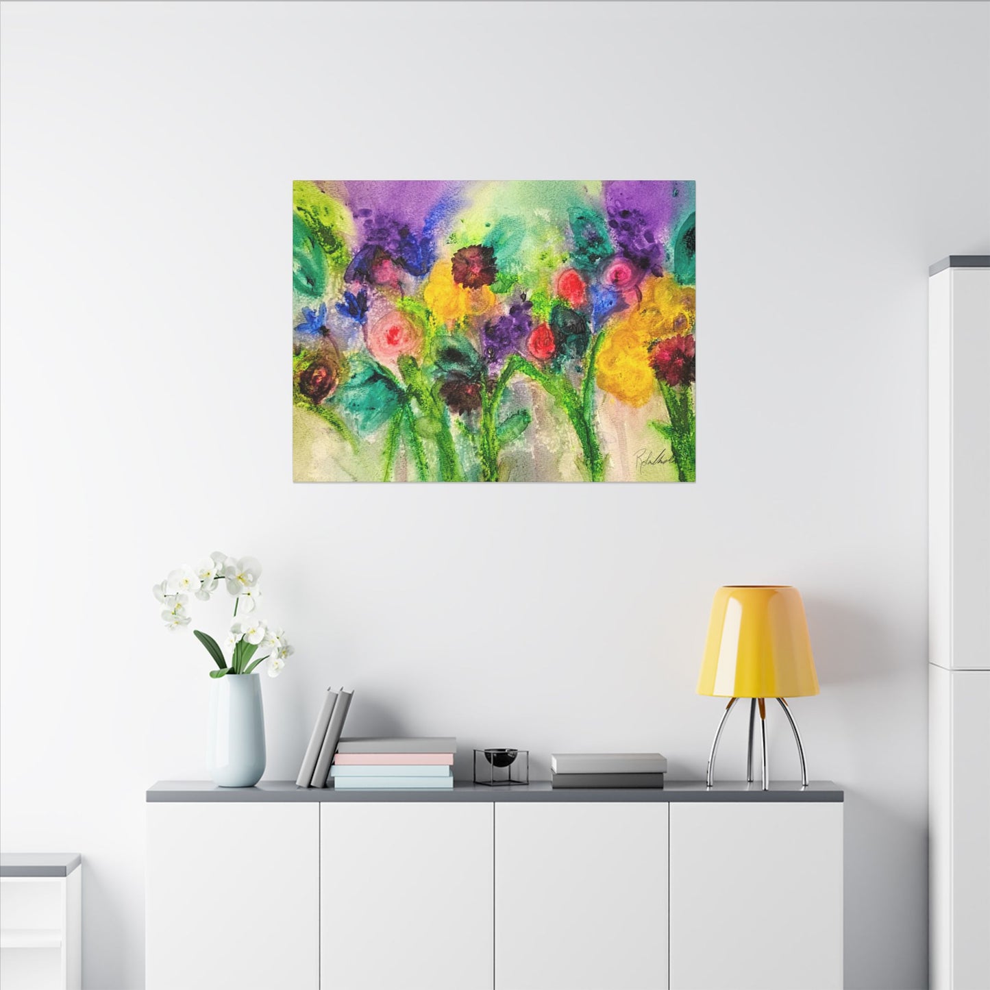 Abstract Flowers Canvas Gallery Wrap