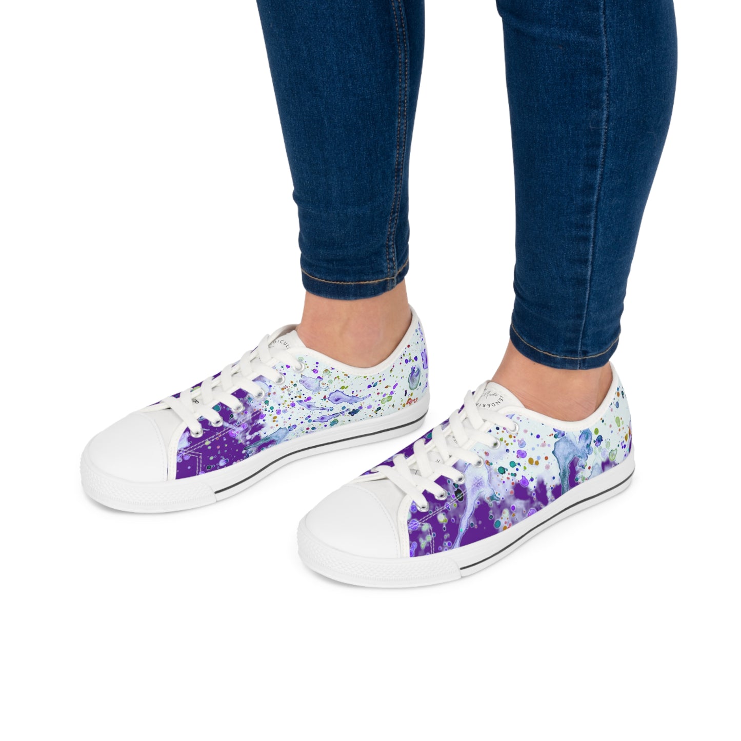 Purple Color Splash Unisex Classic Low Top Sneakers