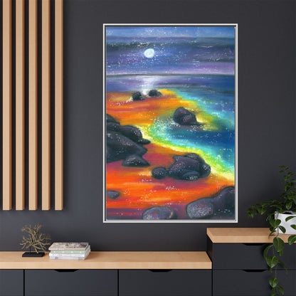 Beach at Night Frame Wall Art