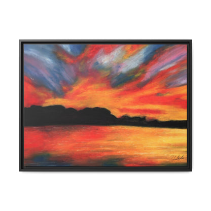 Sunset Over The Lake Framed Wall Art