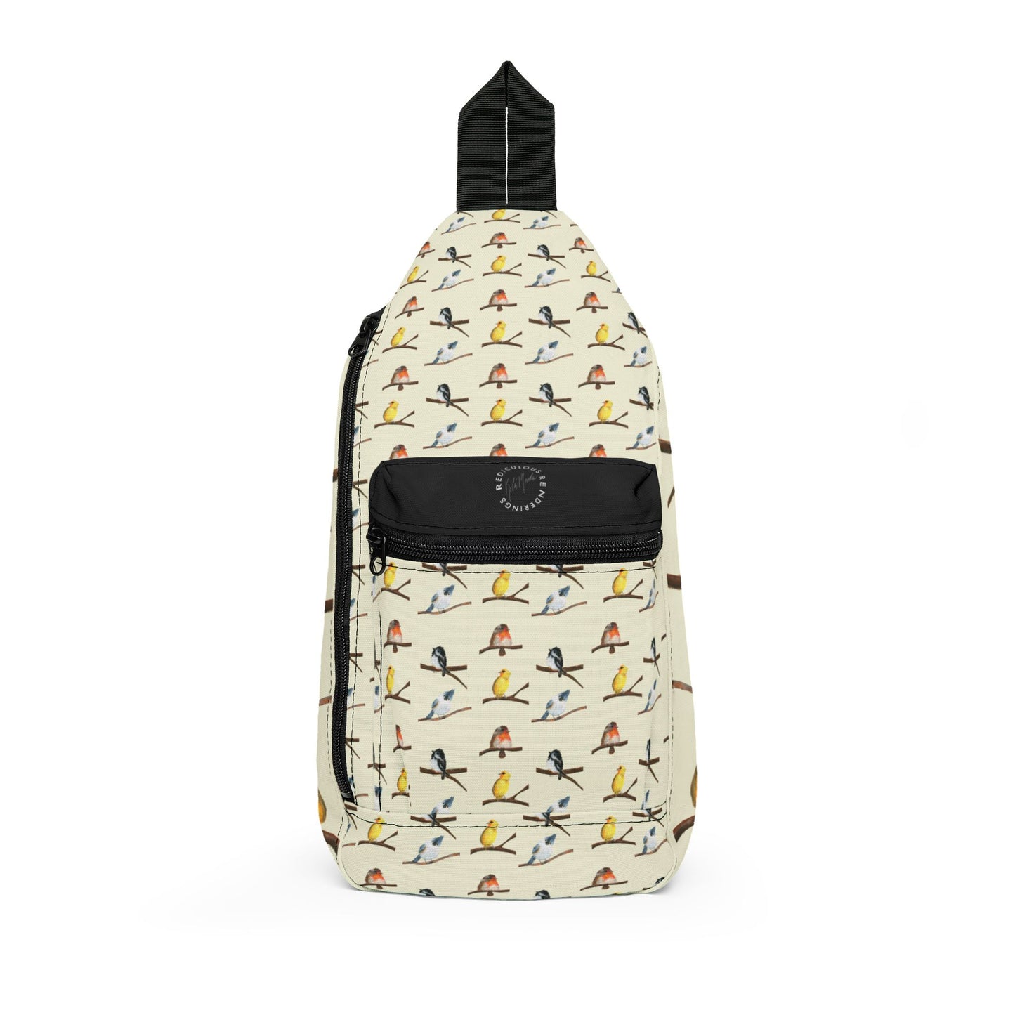 Bird Pattern Sling Bag — Lightweight Crossbody Bag with Colorful Songbird Print