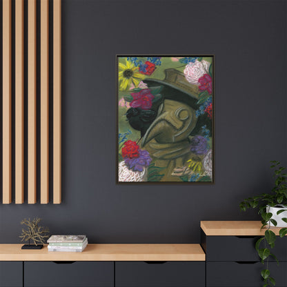 Plague Doctor and Raven Framed Wall Art