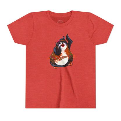 Kids Dancing Penguin Tee — Cute 60s Retro Penguin Graphic Youth T‑Shirt
