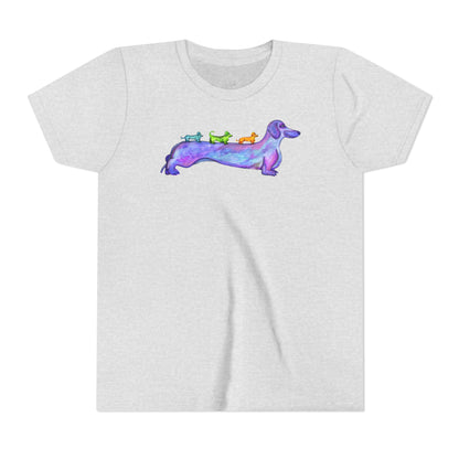 Dachshund Rainbow Crew Youth Tee