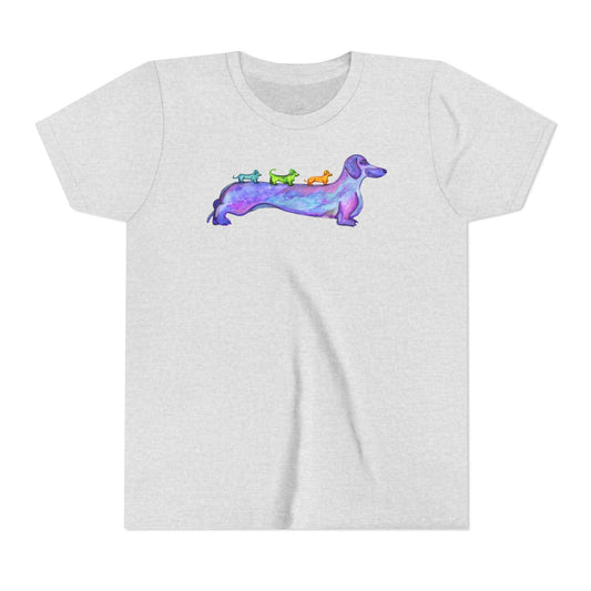 Dachshund Rainbow Crew Youth Tee