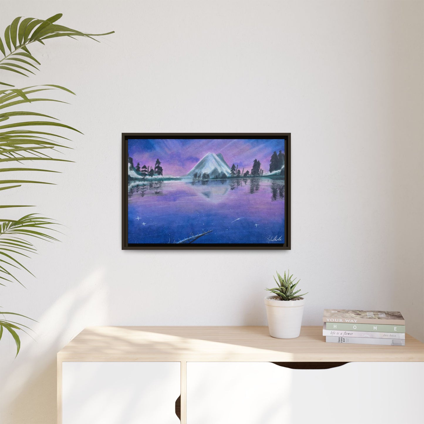 Purple Sky Over Lone Mountain Framed Wall Art