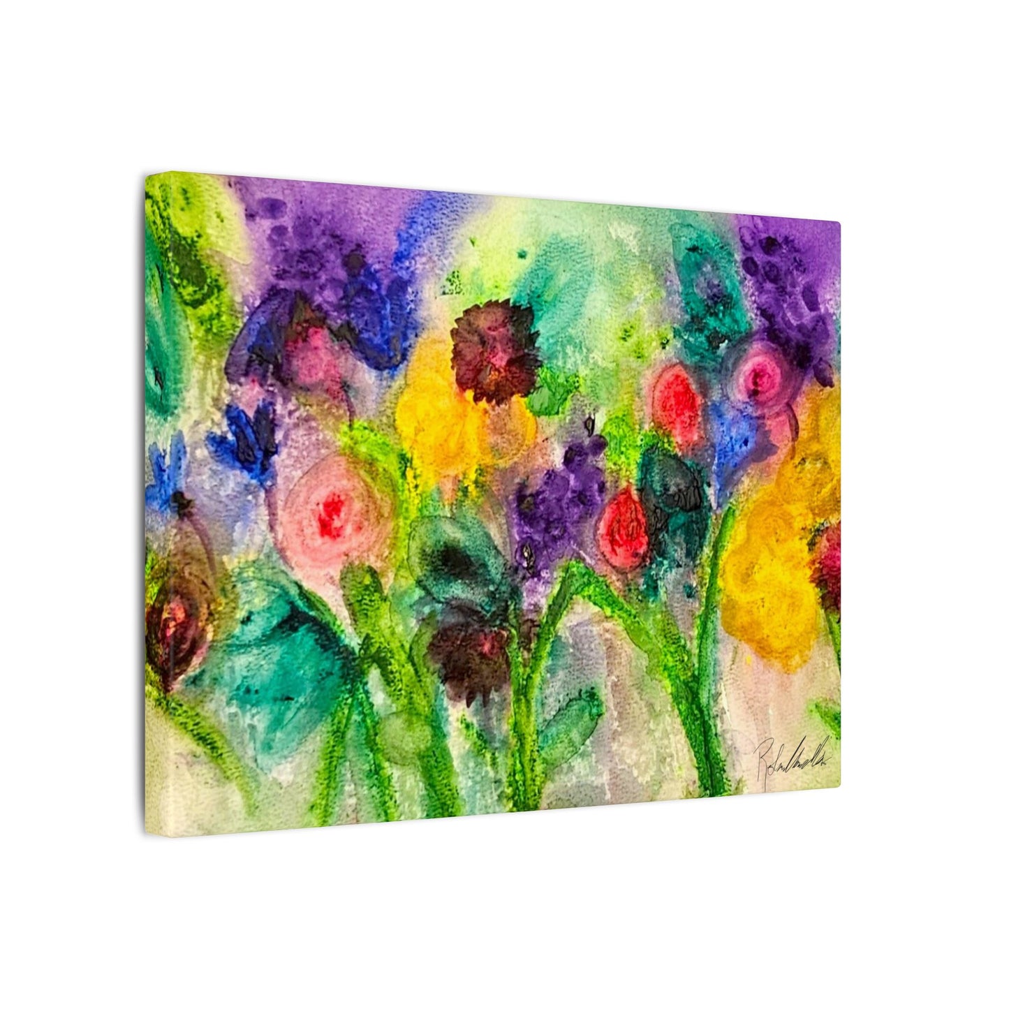 Abstract Flowers Canvas Gallery Wrap