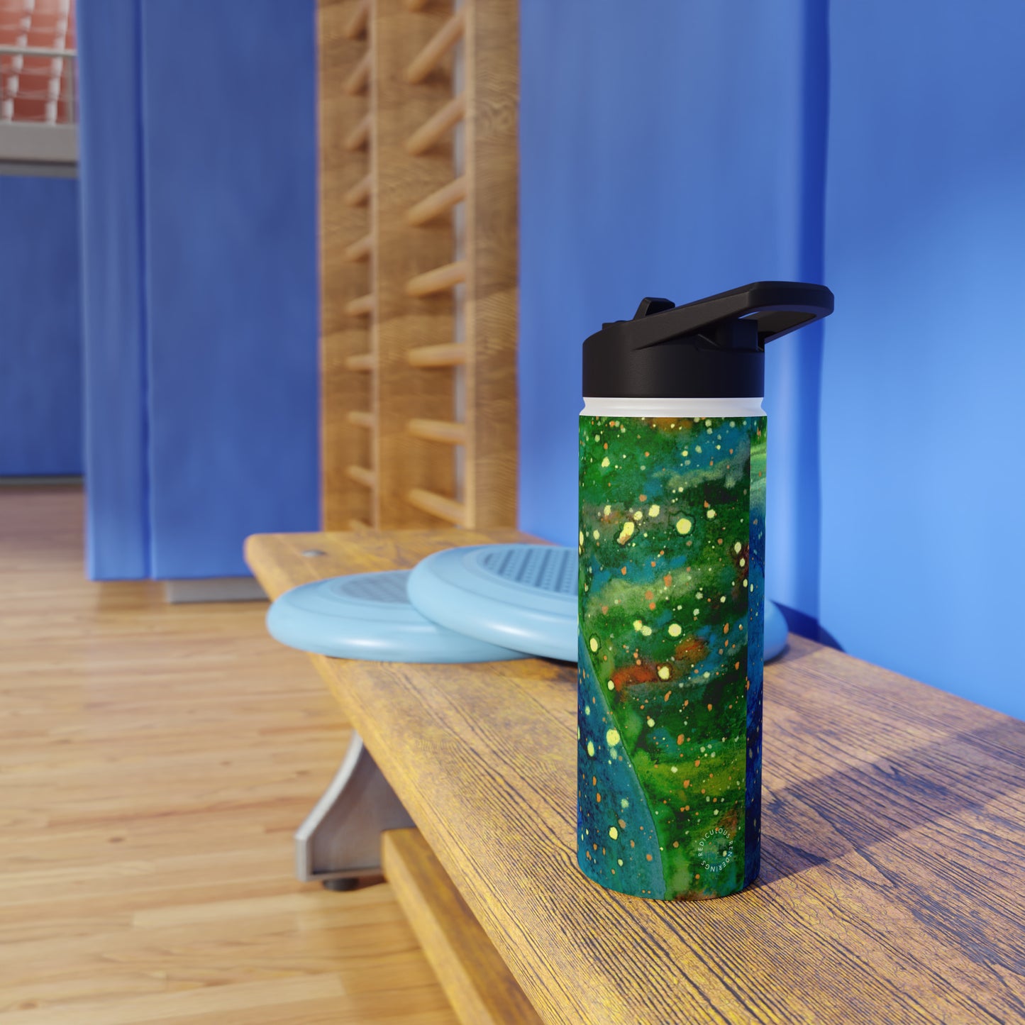 Blue Planet Galaxy Stainless Steel Water Bottle, Standard Lid