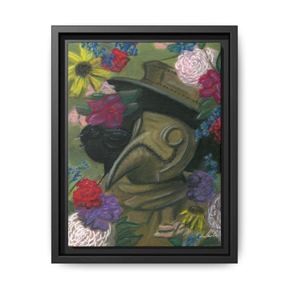 Plague Doctor and Raven Framed Wall Art