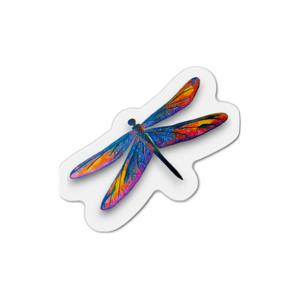 Dragonfly Cut Magnets  Custom Shape, 5 Sizes, Vinyl Material for Outdoor Use, Flexible and Durable, Black Backing - Home Decor Refrigerator Magnets