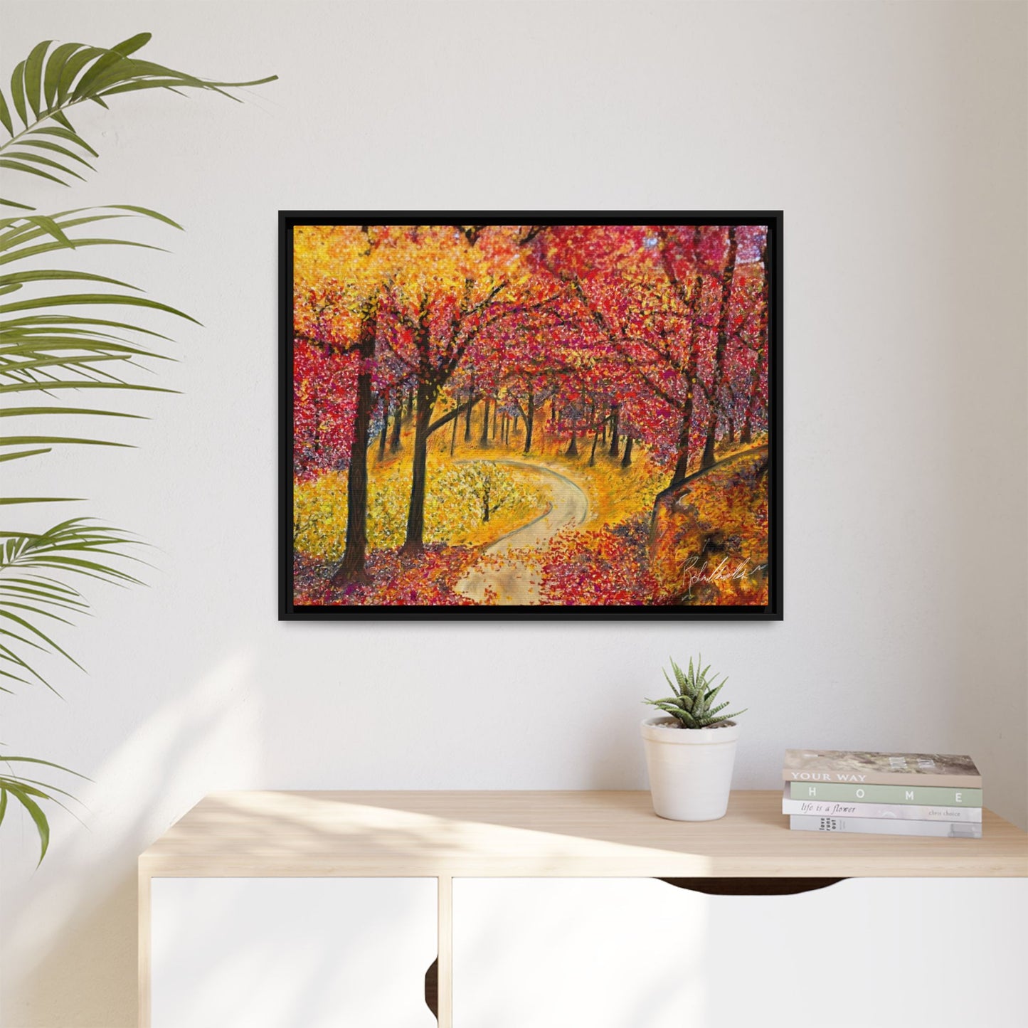 Vibrant Fall Forest Framed Wall Art