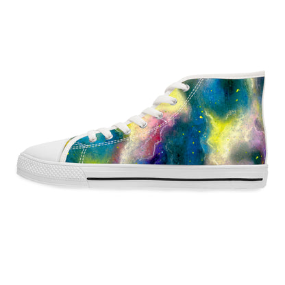 Women's High Top Sneakers — Colorful Galaxy Watercolor Print