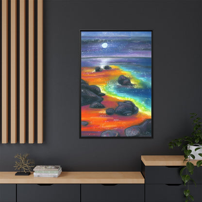 Beach at Night Frame Wall Art