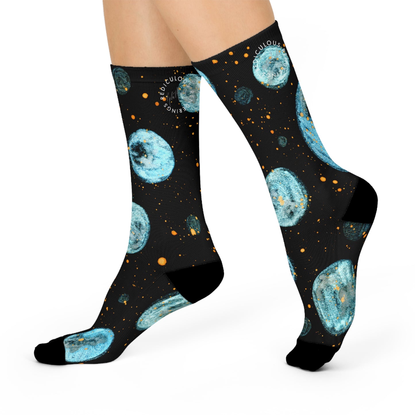 Little Blue Planets Galaxy Cushioned Crew Socks