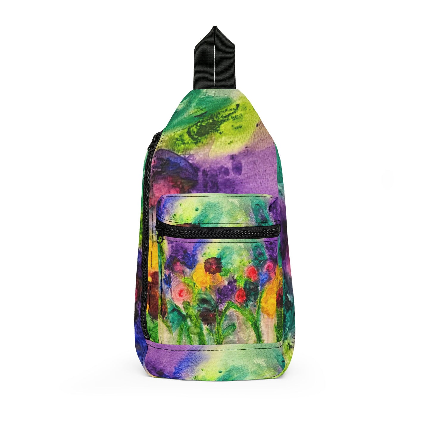 Watercolor Floral Sling Bag — Colorful Garden Crossbody for Everyday & Travel