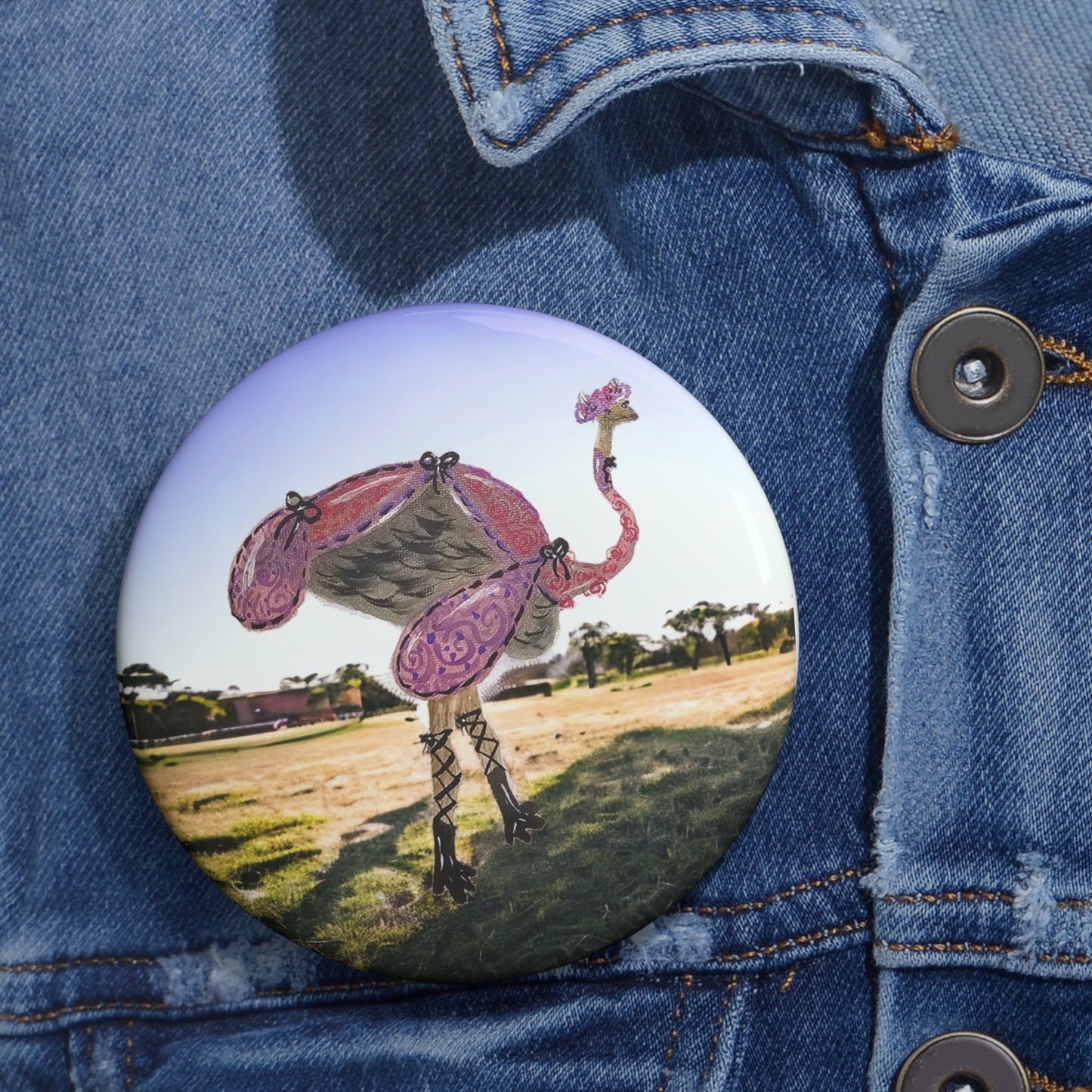 Ostrich Pin Buttons