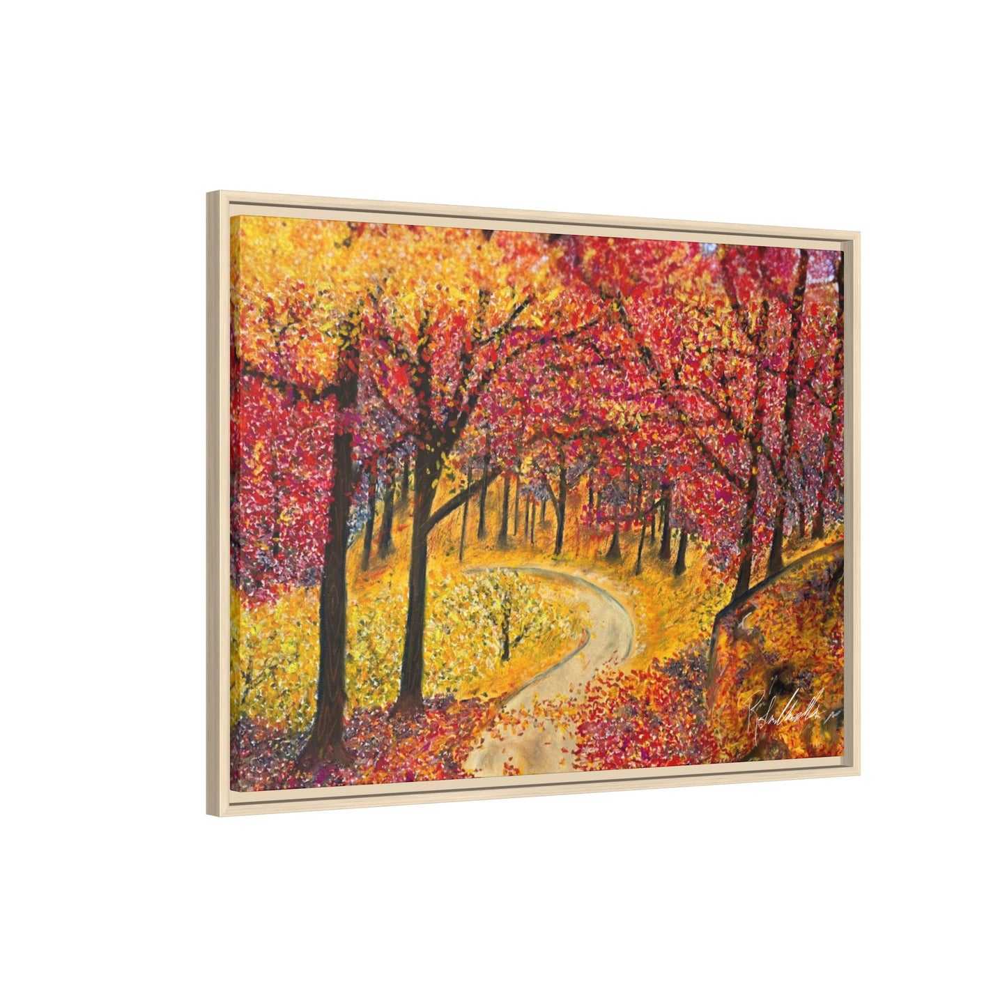 Vibrant Fall Forest Framed Wall Art