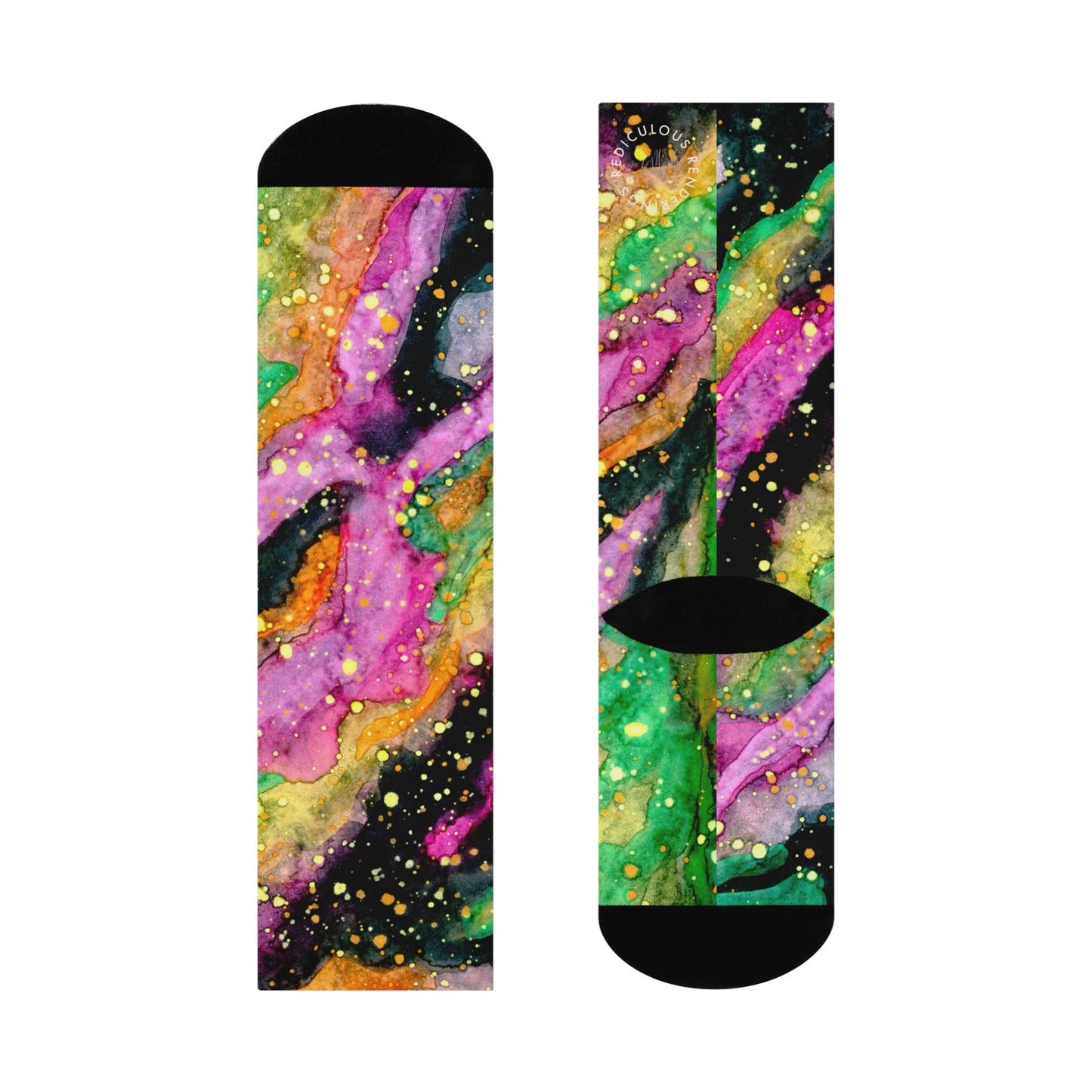 Neon Galaxy Cushioned Crew Socks