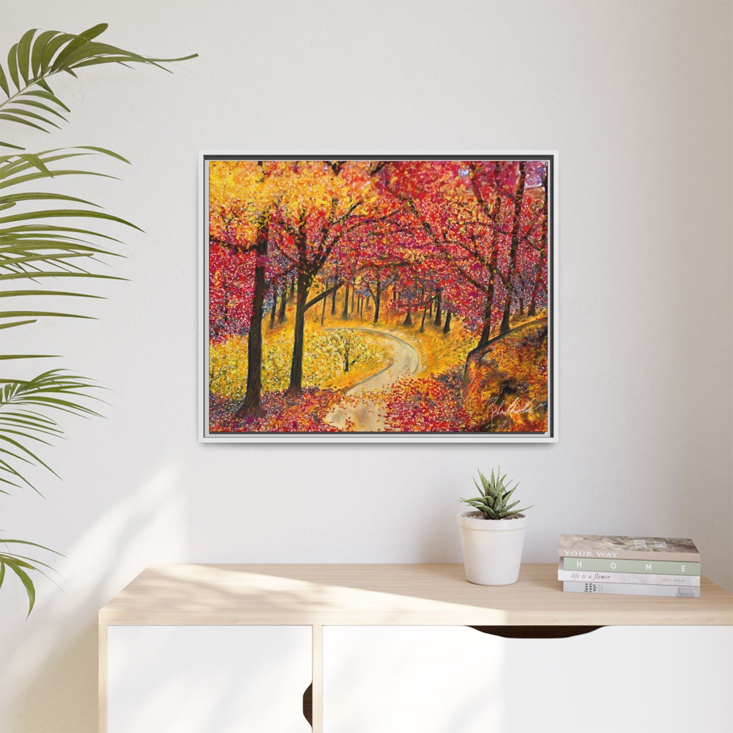Vibrant Fall Forest Framed Wall Art