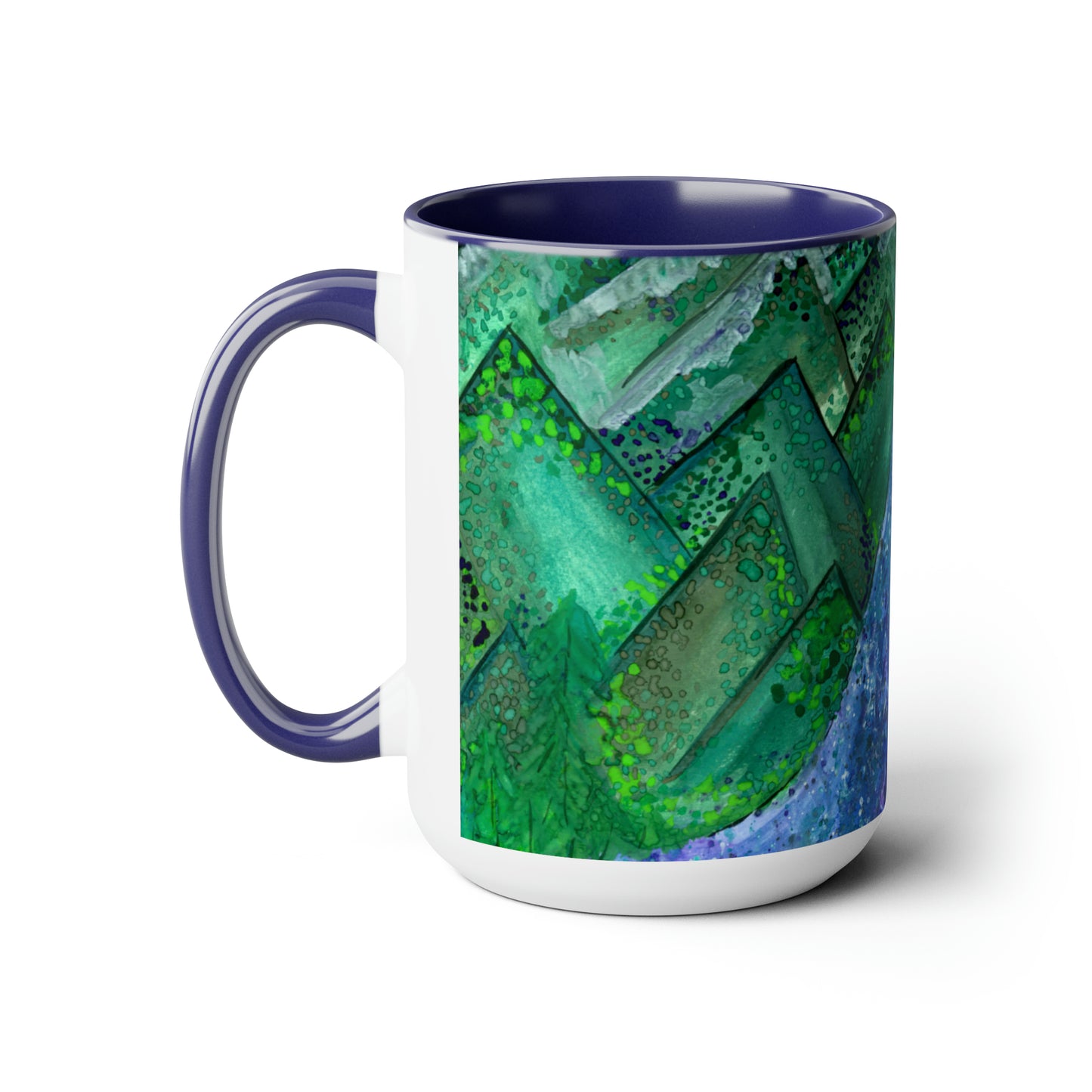 Mountains Two-Tone Coffee Mugs, 15oz