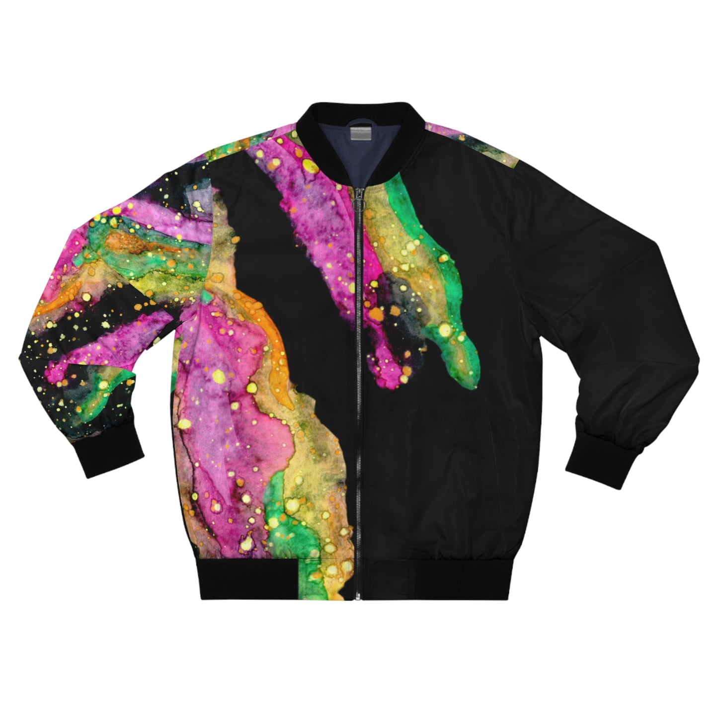 Abstract Neon Agate Bomber Jacket
