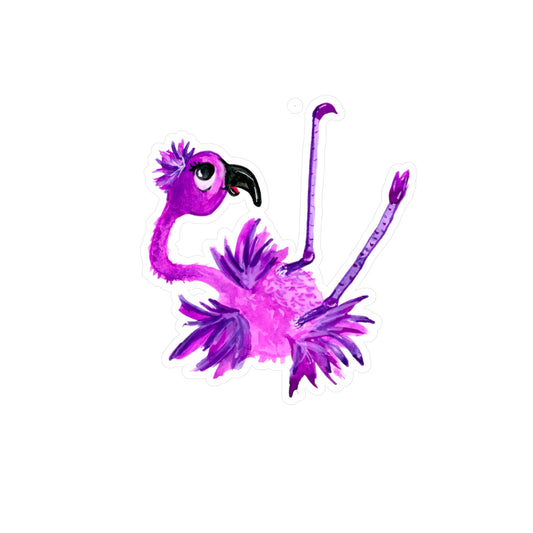 Flamingo-1 Kiss-Cut Vinyl Decals Water, Scratch & UV-Resistant Satin Finish Vinyl Sticker with Removable Adhesive