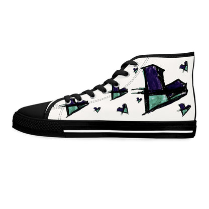 High Top Sneakers — Abstract Geometric Arrow Print (Women)