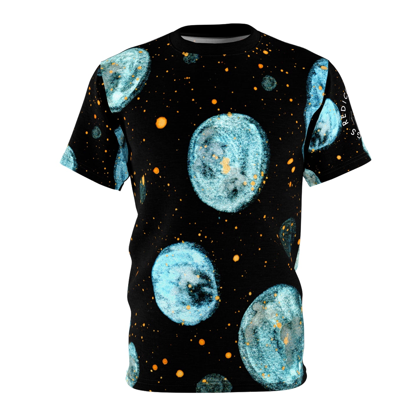 Little Blue Planets Galaxy Unisex T-Shirt (AOP)