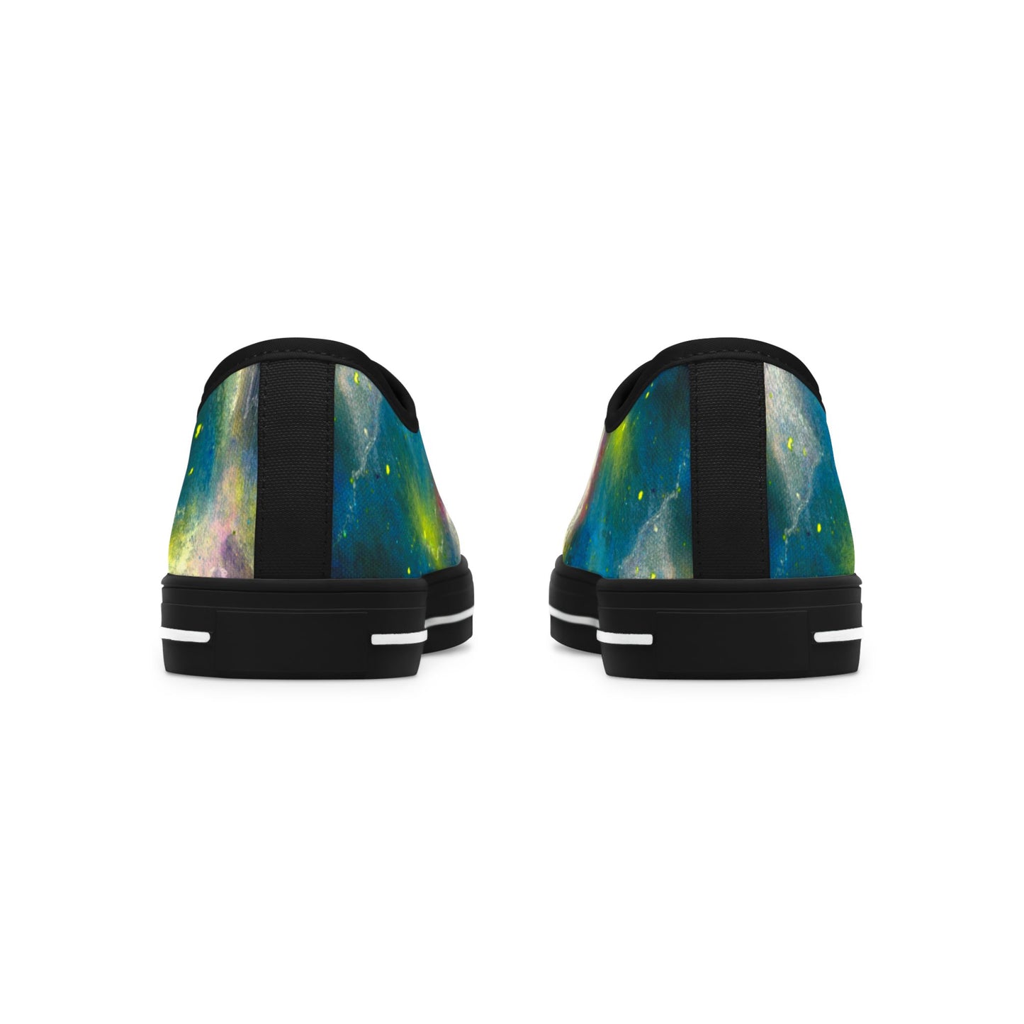 Galaxy Watercolor Low Top Sneakers — Women’s Colorful Space Print Shoes
