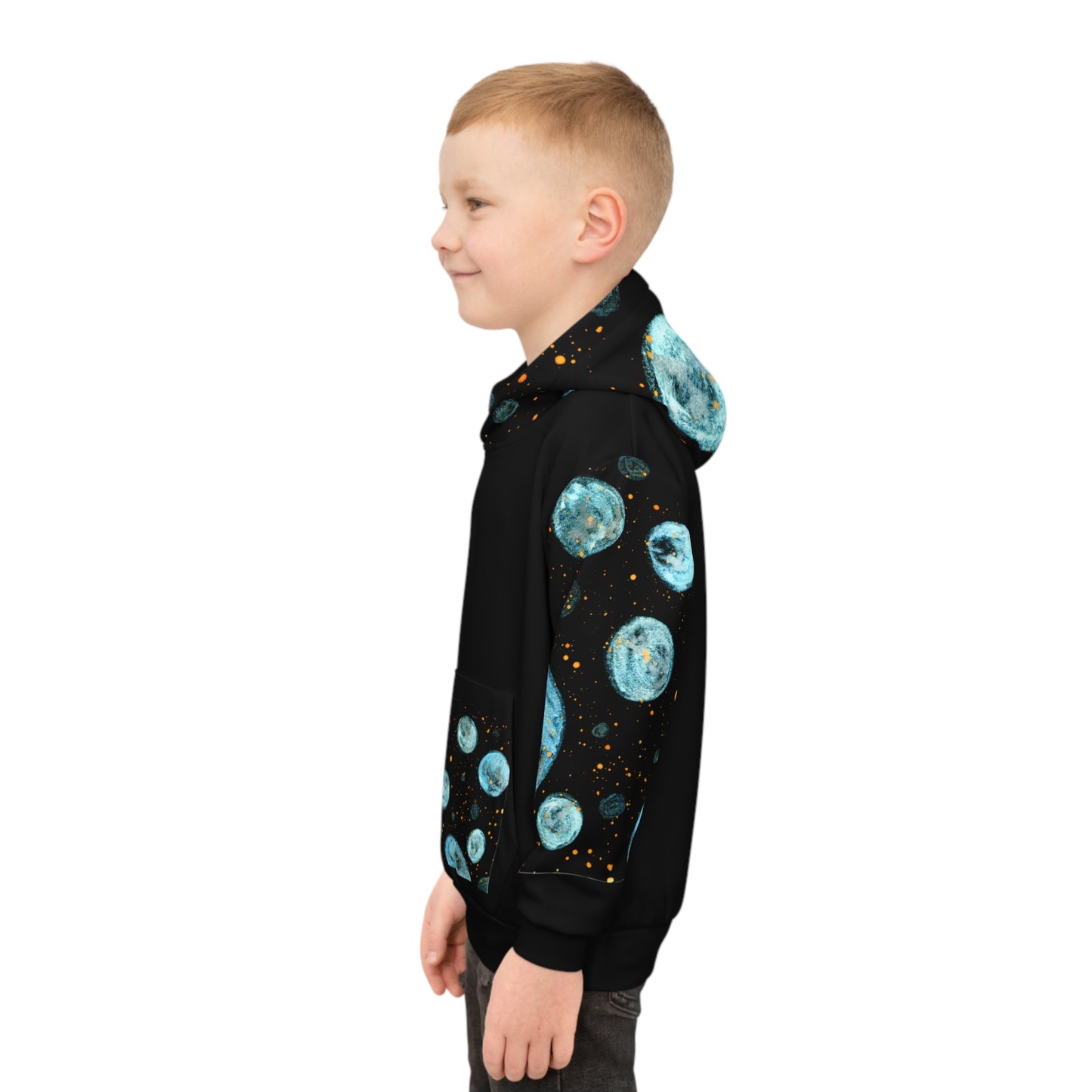 Little Blue Planets Galaxy Children's Hoodie (AOP)