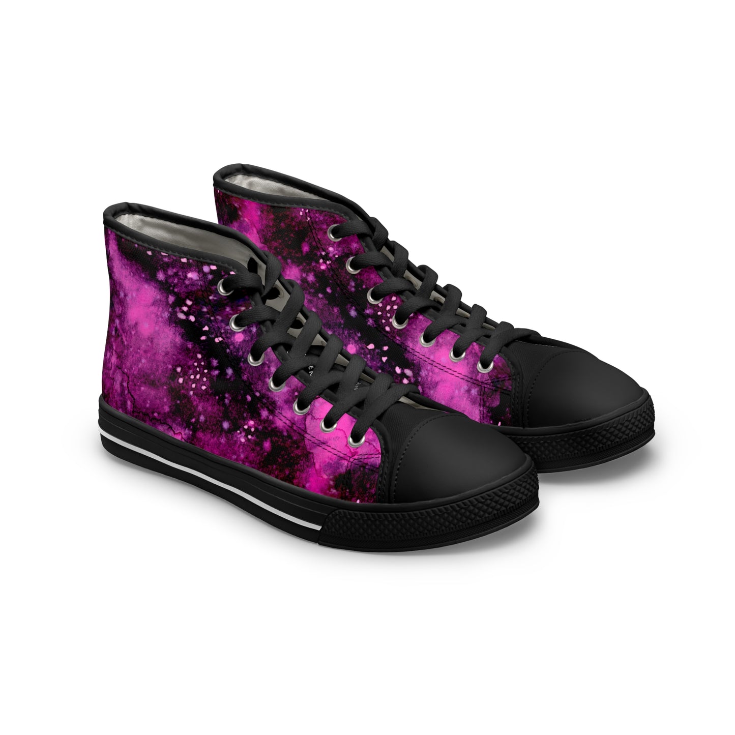 Women's High Top Sneakers — Magenta Galaxy Print Cosmic Canvas Shoes