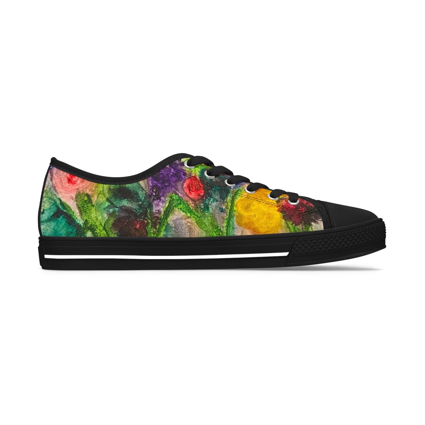 Floral Watercolor Women's Low Top Sneakers