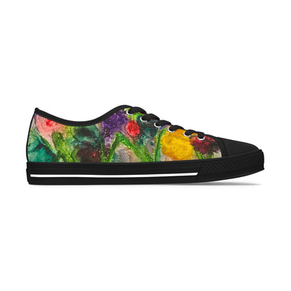 Floral Watercolor Women's Low Top Sneakers