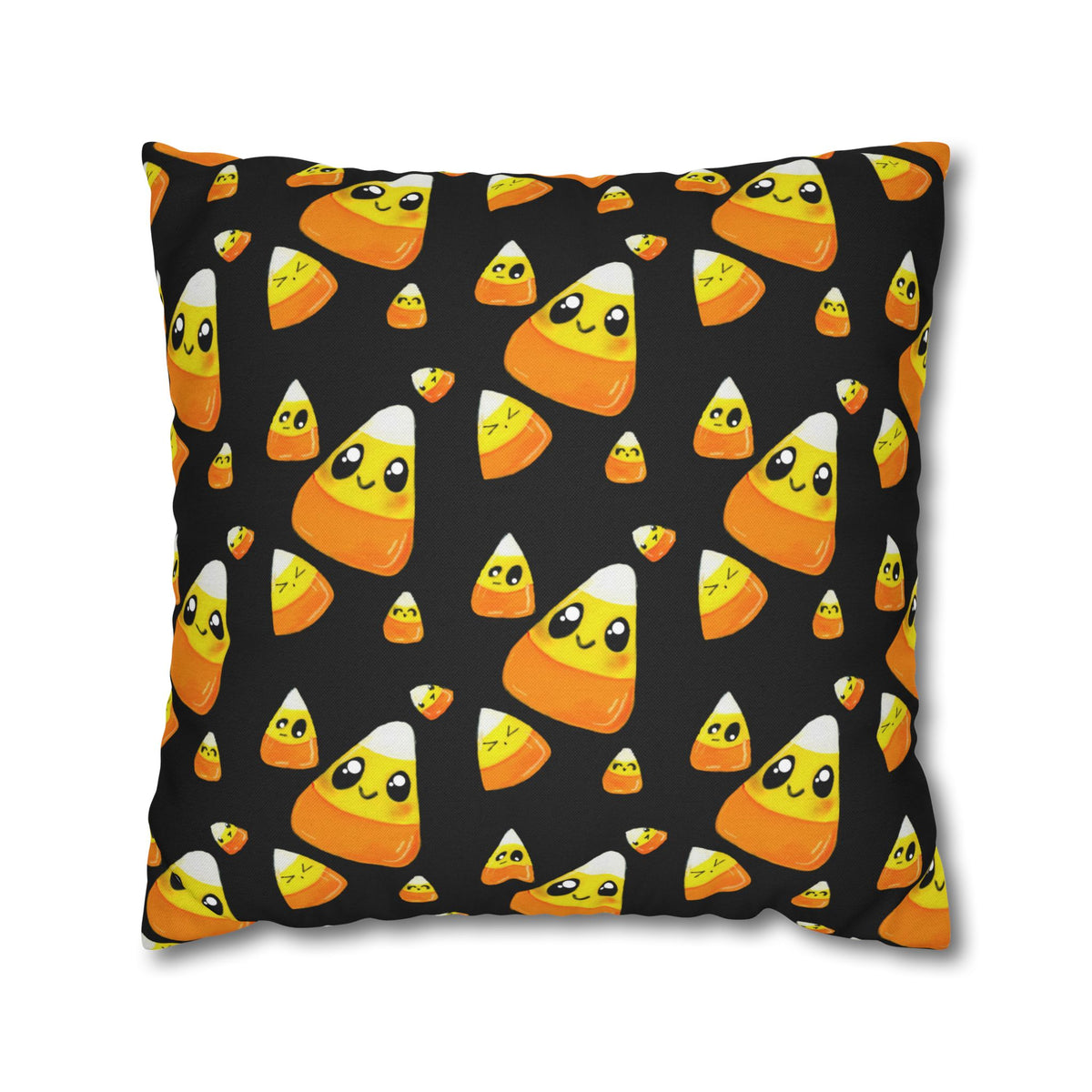 Cute Candy Corn Pattern Pillowcase — Halloween Decorative Throw Pillow Cover