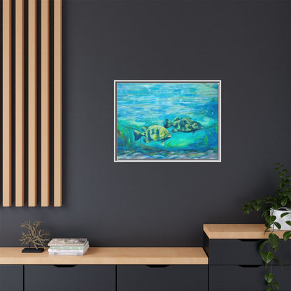 Framed Matte Canvas - Underwater Fish Scene