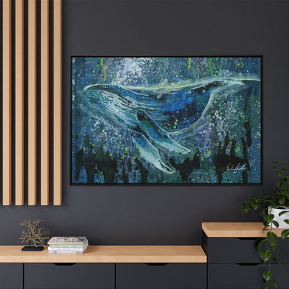 Watercolor Whale Framed Wall Art