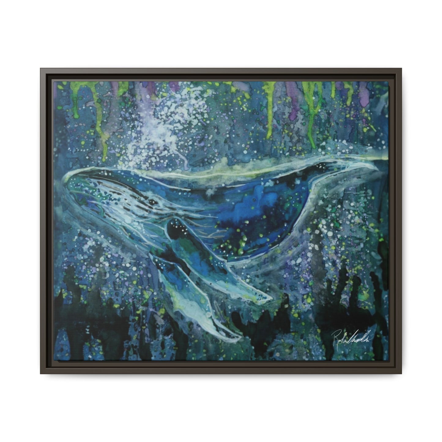 Watercolor Whale Framed Wall Art