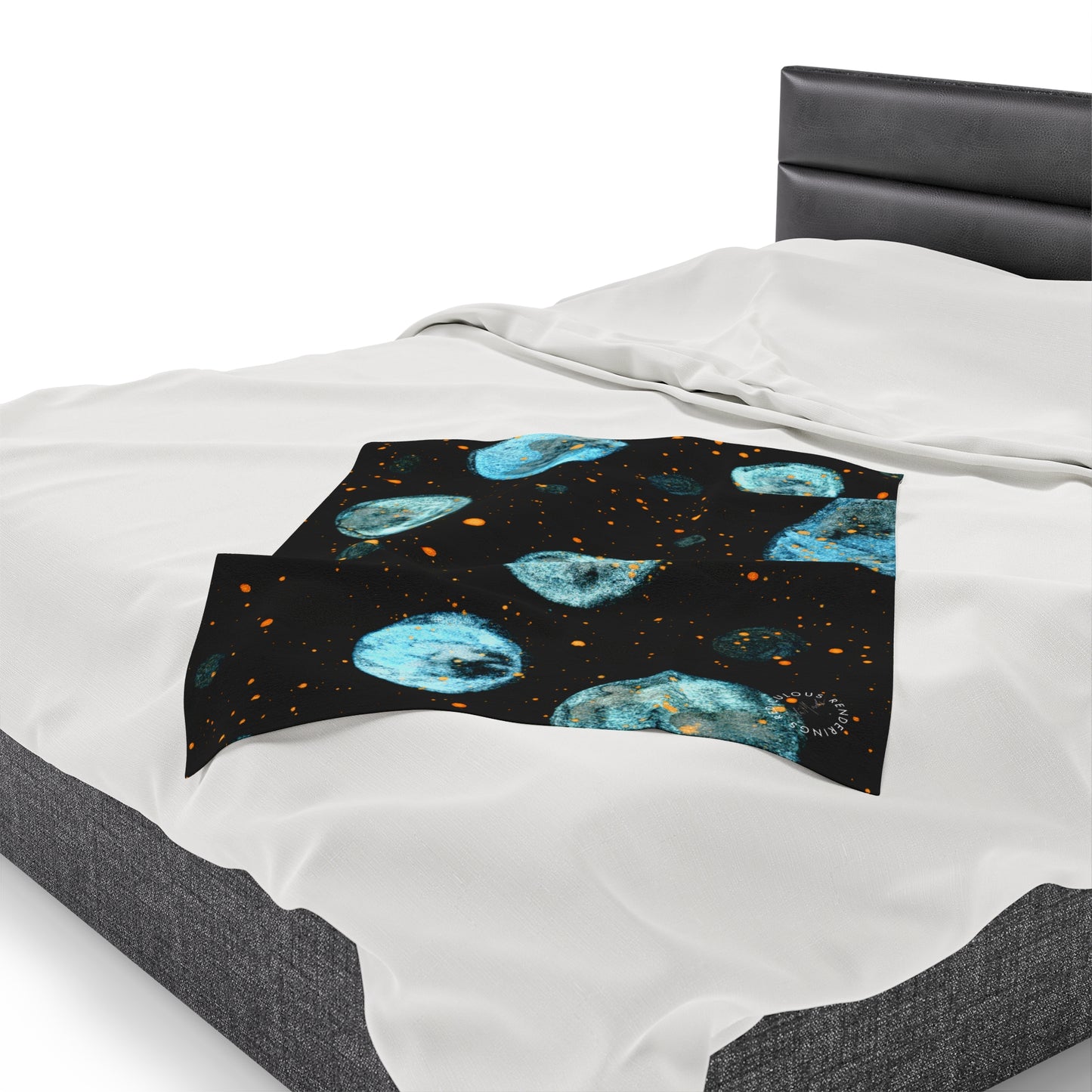 Little Blue Planets Galaxy Velveteen Plush Blanket