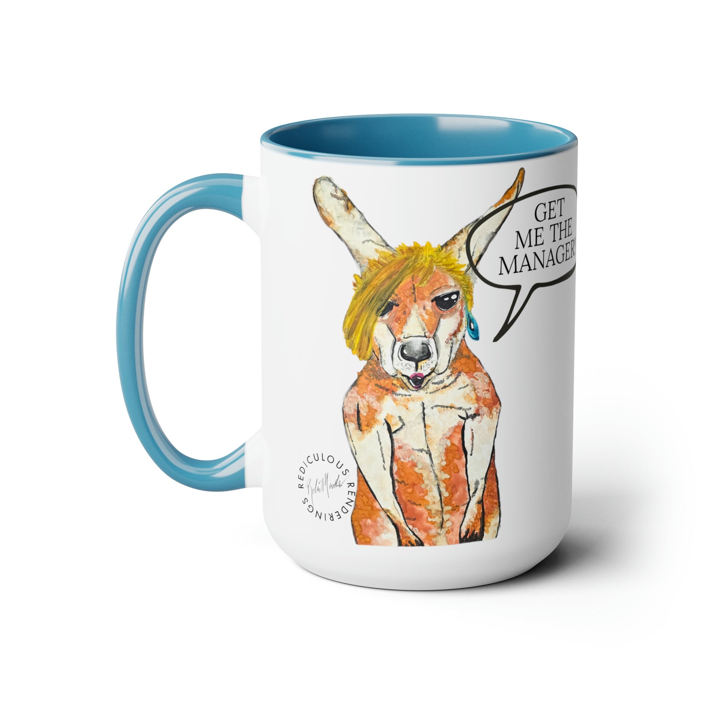 Karenroo Two-Tone Coffee Mugs, 15oz