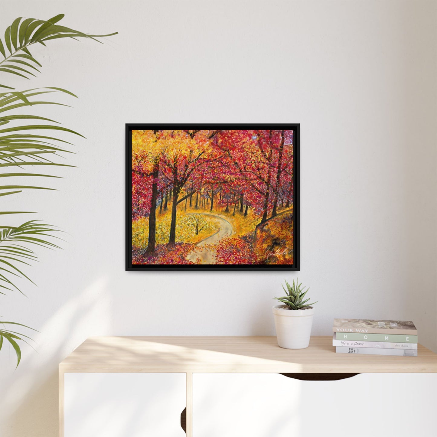Vibrant Fall Forest Framed Wall Art